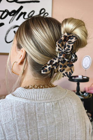 Cheetah Fabric Claw Clip