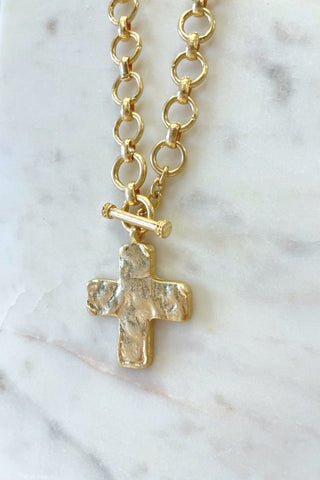 Cross Toggle Necklace - Boutique EllaPar