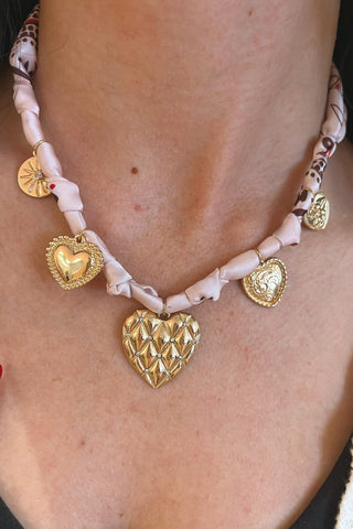Lottie Heart Charm Scarf - Boutique EllaPar