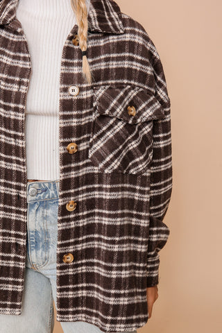 Cafe Collared Shacket - Boutique EllaPar