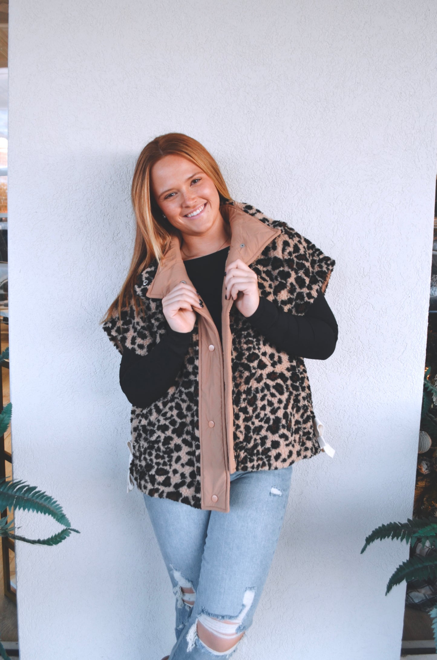 Londyn Leopard Sherpa Vest