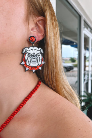UGA Glitter Earrings - Boutique EllaPar