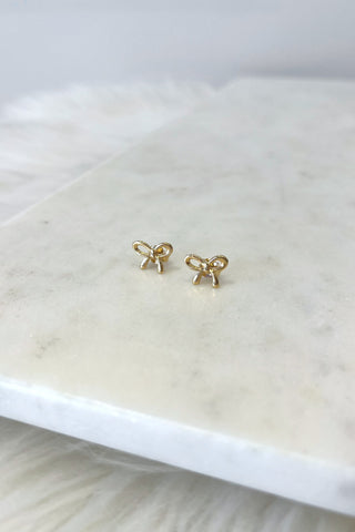 18K Baby Bow Studs - Boutique EllaPar
