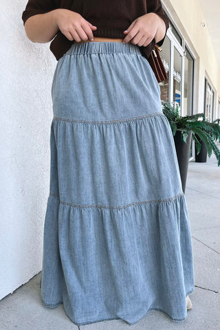 Darcy Tiered Denim Skirt