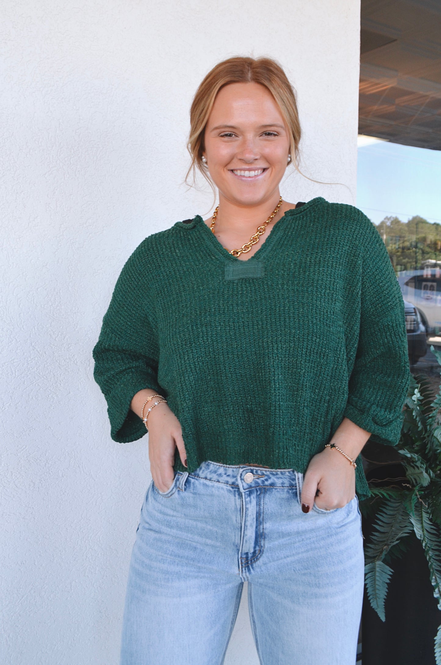 Landon Split-Neck Sweater