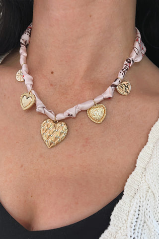 Lottie Heart Charm Scarf - Boutique EllaPar
