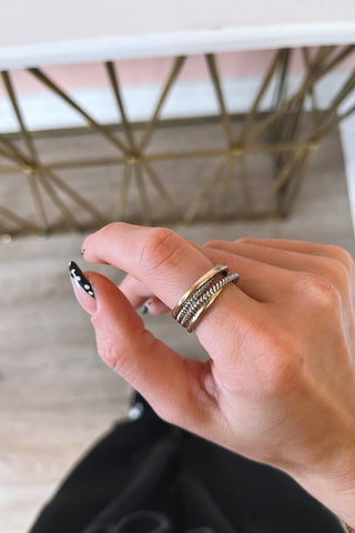 Tia Two Tone Ring - Boutique EllaPar