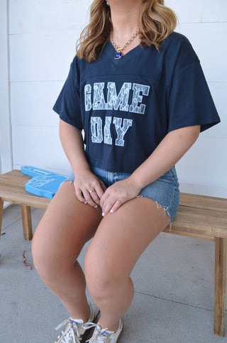 Lace Game Day Top - Boutique EllaPar