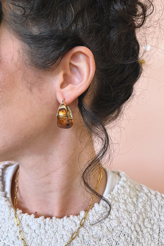 Mela Marble Hoops - Boutique EllaPar
