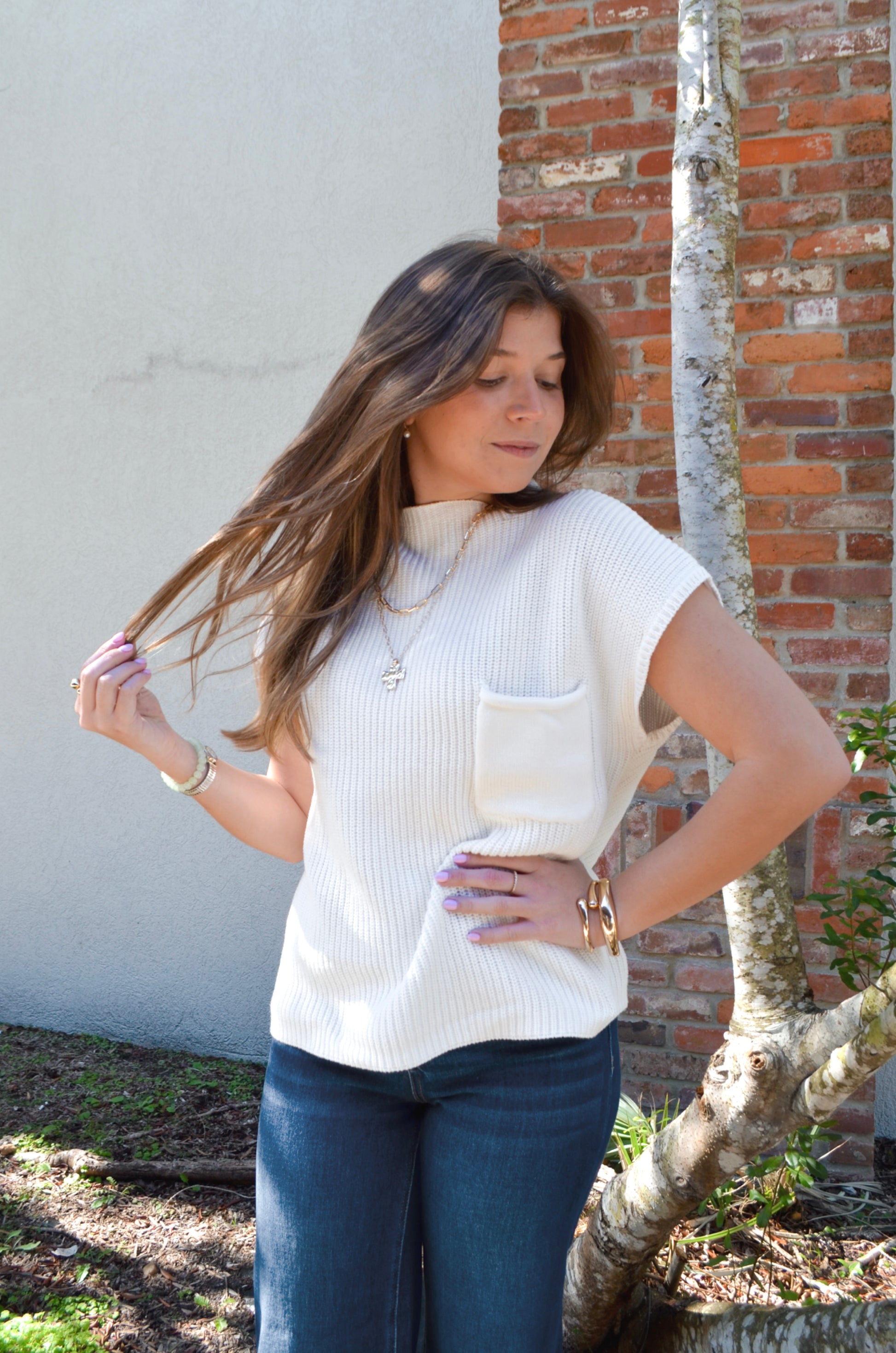 Beckah Sleeveless Sweater - Boutique EllaPar