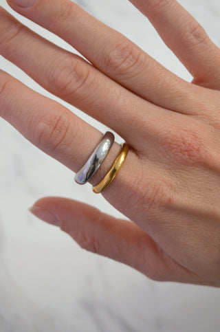 SS 2-Tone Ring - Boutique EllaPar