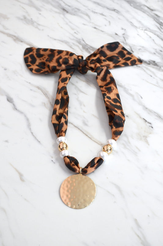 Leopard Scarf Necklace