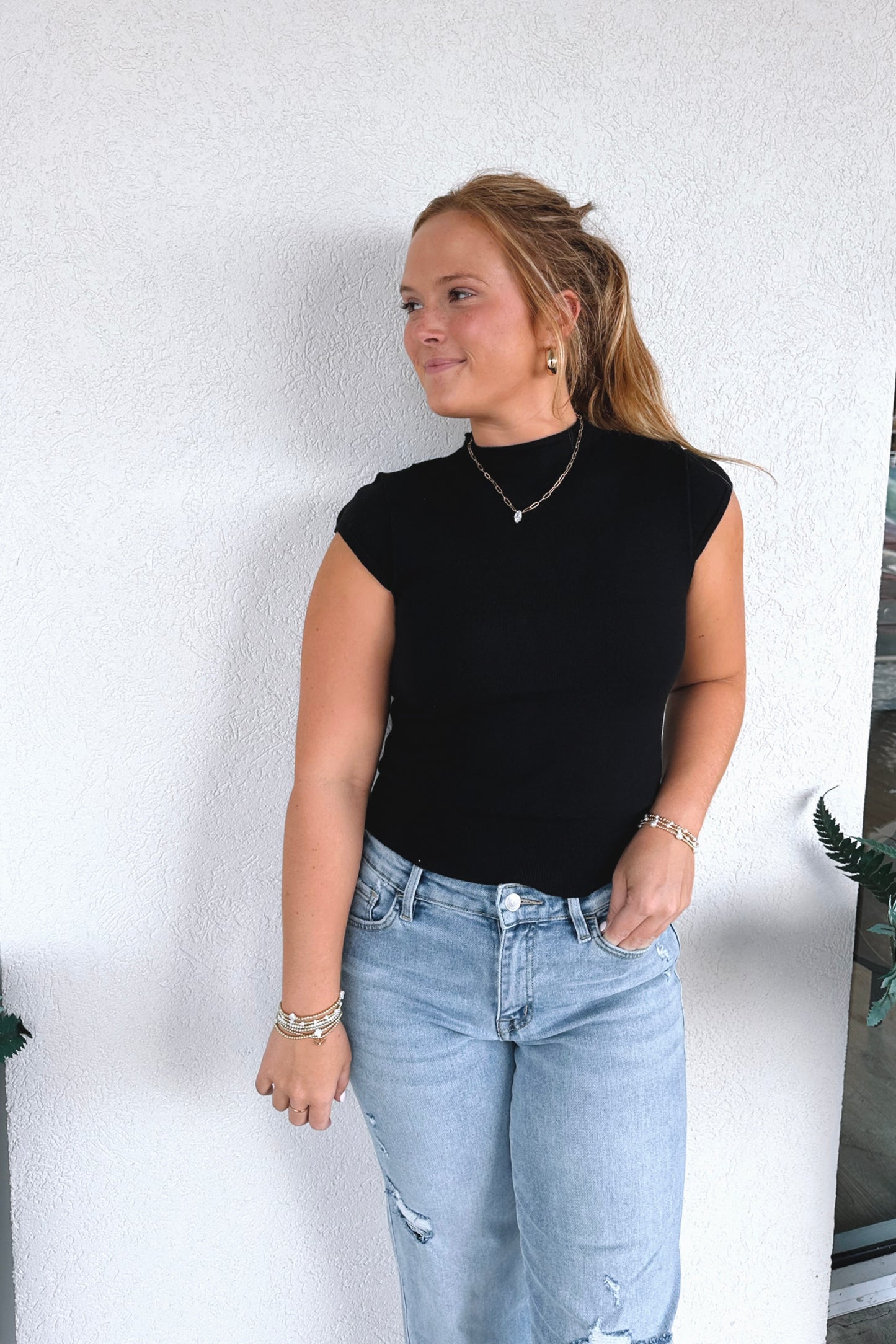 Charlene Cap-Sleeve Top