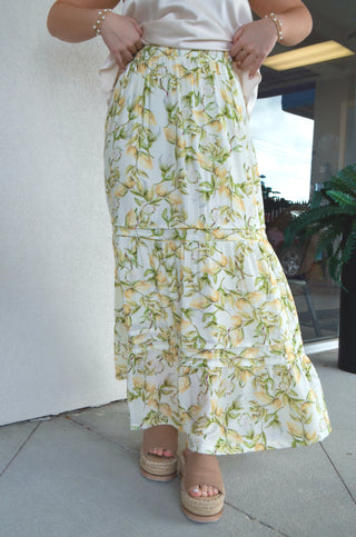 Amalfi Lemon Skirt - Boutique EllaPar