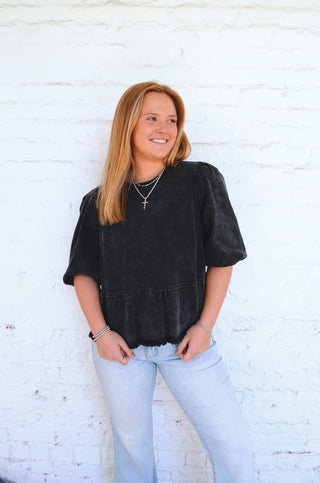 Beck Denim Ruffle Blouse - Boutique EllaPar