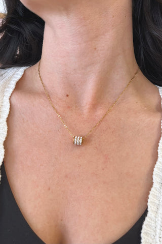 18K SS Barrel Necklace