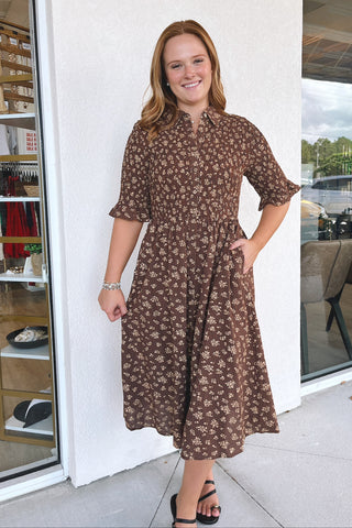 Maeve 1/2 Sleeve Midi Dress