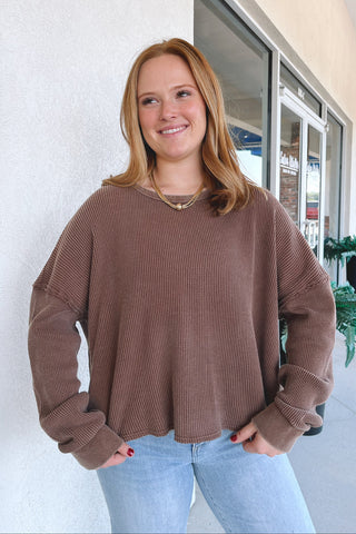 Wren Oversized Waffle Top
