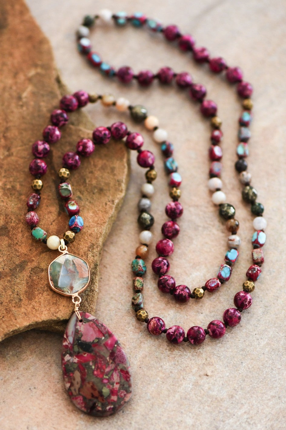 Petunia Beaded Necklace