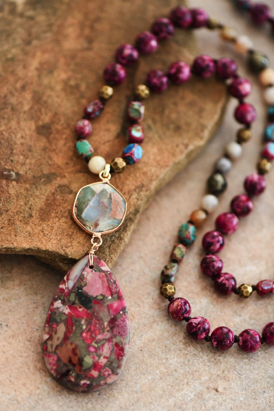 Petunia Beaded Necklace