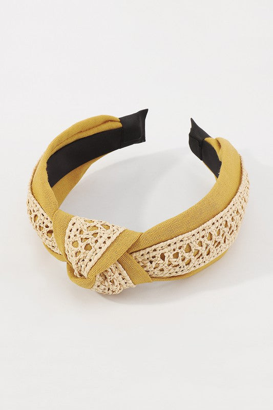 Raffia Top Knot Headband