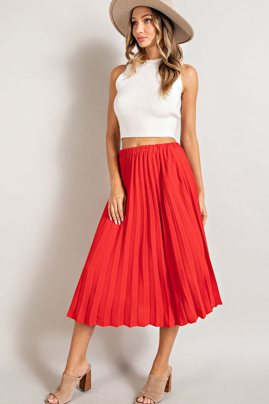 Stassie Pleated Midi Skirt