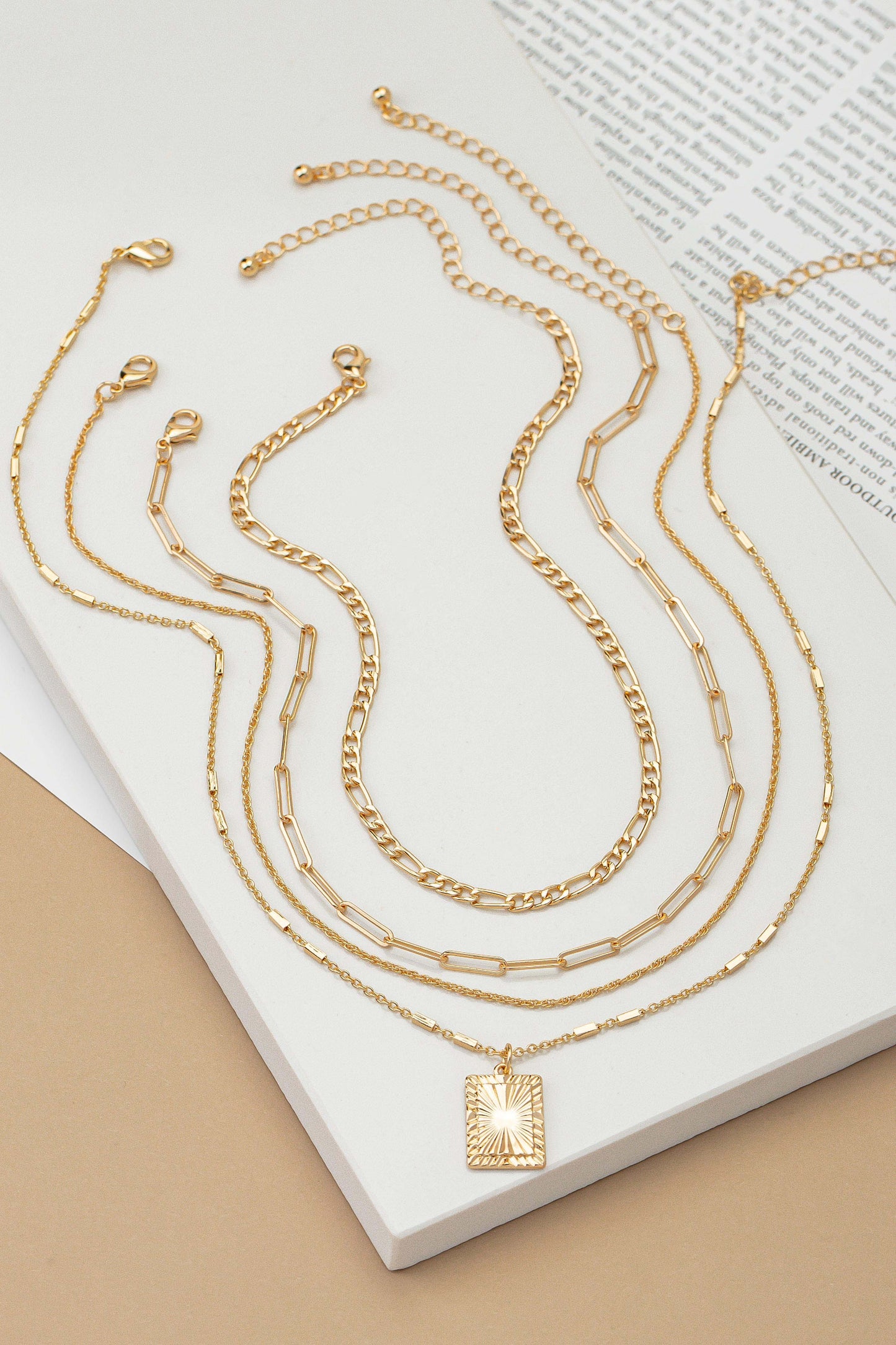 Sun Ray Layered Necklace