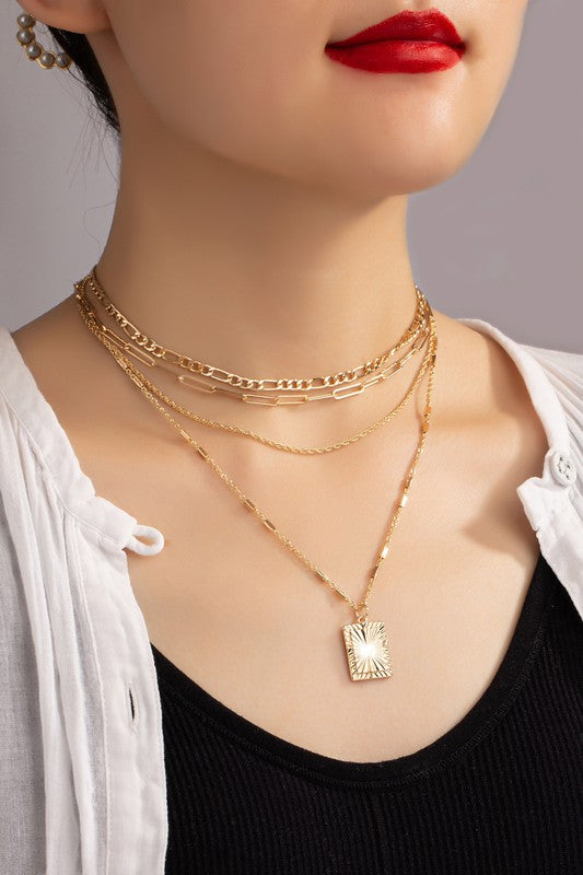 Sun Ray Layered Necklace